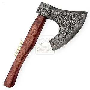 Wholesale Outdoor Backyard Garden Damascus Steel <b>Axe</b> Viking Style DD-AXE202 Wood Handled Chopping <b>Axe</b> Cutting Hatchet Forest <b>Axe</b> - Product Image 6