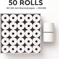 Rouleau de papier thermique blanc monocouche pour caisse enregistreuse POS, 60 g/m², 80 x 80 mm, pour caisse de vente au détail