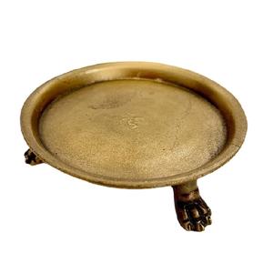 Support de bougie en laiton massif à pieds en griffes, style vintage, pour bougies, bagues, bibelots - Product Image 1