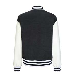 Veste longue de style baseball pour homme en laine de haute qualité, broderie personnalisée, manches en cuir, devant chaud, vêtements d'hiver - Vente en gros OEM - Product Image 2