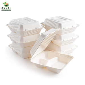 Contenant alimentaire rectangulaire en bagasse, fabriqué à partir de pulpe de canne à sucre, pour buffets, fêtes, restaurants et plats à emporter - Product Image 2