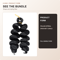 Extensions de cheveux au crochet bouclés à la italienne, 12 pouces, en fibre haute température, boucles spirales, double trame, vente en gros