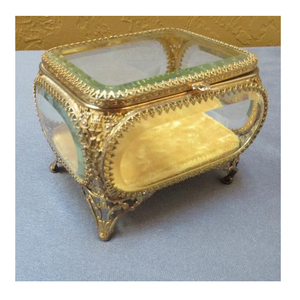 Modern Style Elegant Design Brass and <b>Glass</b> Jewelry <b>Box</b> Beveled Design Unique Shape Ring and Earing Storage <b>Box</b> in Wholesale - Product Image 6