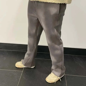 Pantalones de chándal de lavado ácido para hombre con logotipo personalizado con patrón recto Estilo informal de cintura media Crea tu propio diseño - Product Image 2