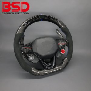 BSD Carbon para VW <span class=keywords><strong>T</strong></span> <span class=keywords><strong>Roc</strong></span> GT GTI R <span class=keywords><strong>Line</strong></span> Modify Van Custom Brand New Style <span class=keywords><strong>Sport</strong></span> Real Carbon Fiber LED Volante - Product Image 4