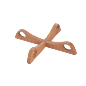 Wooden Cross-Shaped Dish <b>Rack</b> Handmade Minimalist <b>Kitchen</b> <b>Storage</b> Holder Single Tier Standing Type - Product Image 3