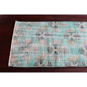 พรมวินเทจลายวิ่ง 2.3x7.6 ฟุต (71x231 ซม.) พรมตุรกีขอบสีน้ำเงิน - Product Image 4