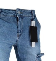 Erkek Slim Fit Kargo Jean Denim Orta Kalınlıkta Taşlanmış Mavi Günlük Pantolon Fermuar Detaylı Erkek Kot Pantolon