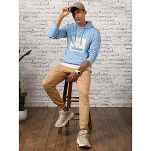 Sweat à capuche d'hiver moderne en coton mélangé imprimé pour hommes avec détails élégants poche en tissu polaire de coupe régulière pour un confort quotidien - Product Image 3