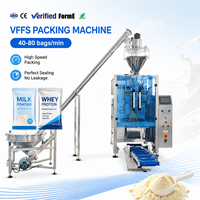 Machine d'emballage verticale automatique pour poudre de lait et protéines de lactosérum, à film en rouleau, vente directe usine