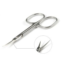 Ciseaux à cuticules de manucure de haute qualité 3,5 pouces en acier inoxydable Lames tranchantes Pointe incurvée fine Ciseaux pour usage esthétique