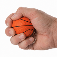 Llavero Antiestrés con Forma de Balón de Baloncesto de Espuma PU con Logotipo Personalizado y Anillo Metálico para Eventos Escolares y Promociones Deportivas