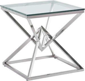 Mesa auxiliar de vidrio templado, sala de estar alta para mesa de centro, dormitorio - Product Image 6