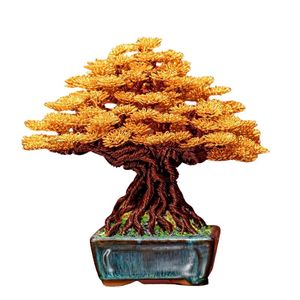 Bonsaï orange exquis | Chef-d 'œuvre miniature rayonnant d'énergie et de réflexion | Décor Feng Shui unique | Prêt à expédier - Product Image 1