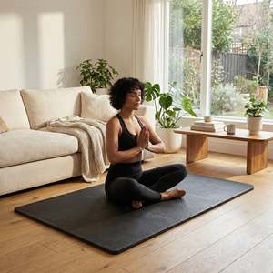 BalanceFrom Fitness Tappetino per Esercizi in Schiuma EVA Interconnessa da 24 Piedi Quadrati, Tappetino per Ginnastica in PVC con Funzione Portatile, Nero - Product Image 6