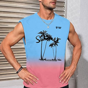 Meilleures ventes T-shirts sans manches pour hommes Nouveau design Chemises sans manches à la mode pour adultes - Product Image 5