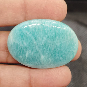 UDGEMS High Quality Natural Oval-Shape Green Amazonite Cabochon Loose Gemstone 5-8mm for Jewelry Making Mixed Sizes - Product Image 1