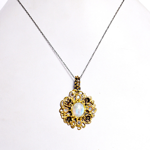 Nueva llegada de alta calidad sólido 925 joyería de plata esterlina Arco Iris piedra lunar piedra preciosa colgante joyería fina para mujeres y niñas - Product Image 2