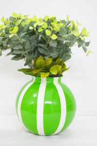 Jarrones de mesa con patrón forrado de dos tonos, diseños antiguos recubiertos de polvo de Metal, jarrones de decoración de boda con forma de bola Premium - Product Image 2