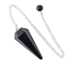 Belle Obsidienne Noire Pierres Précieuses Pendule En Gros Obsidienne Noire Radiesthésie Pendule Top Qualité 6 Face Noir Obsidienne Pendule - Product Image 1
