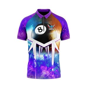 Venta al por mayor de encargo de alta calidad de los hombres Snooker Jersey 3D sublimación impresa conjuntos personalizados camisas de billar - Product Image 6