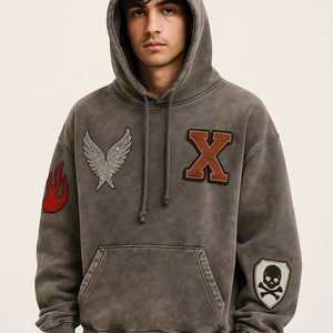 Chaqueta de Invierno para Hombre, Personalizada con Parche de Logotipo, Forro Polar Grueso con Pedrería, Cierre de Cremallera, Color Sólido, Impermeable, Suministro Directo de Fábrica - Product Image 1