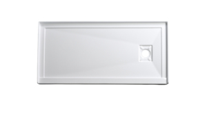 Original Smart Quick Drain System Bandeja de ducha de acrílico blanco de superficie sólida con asiento - Product Image 2