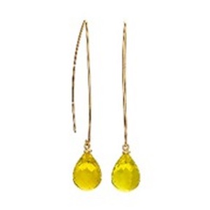 Pendientes de plata de ley 925 con forma de pera y Gema de limón, novedad - Product Image 1