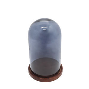 Hot Selling <b>Wooden</b> Cake Plate With Glass Dome Walnut and Smoke <b>Colour</b> for Kitchen & Table Top Decorative - Product Image 1