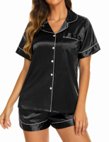 Ensemble de pyjama en satin 100% coton respirant pour femmes, personnalisé, 2 pièces, avec cordon de serrage, confortable, séchage rapide, doux