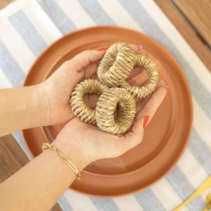 Anneaux de serviette en jonc de mer tissés sur mesure, accessoires de table pour banquet, porte-serviettes en jonc de mer - Product Image 6
