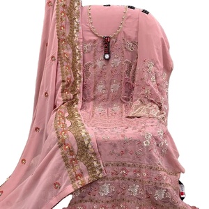 Nuevo traje de fondo Pakistani Fox Georgette con dupatta y Santos para mujer venta en línea - Product Image 1