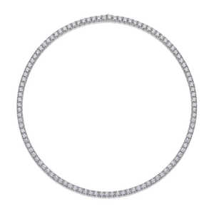 Hip Hop Jewelry Iec Out VVS Moissanite Diamonds 925 <b>Sterling</b> <b>Silver</b> Baguette Round diamond <b>Tennis</b> Chain <b>Necklace</b> for women - Product Image 4