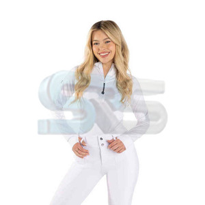 Gran oferta, camisas ecuestres para mujer, camisetas de manga corta con capa Base para montar, logotipo personalizado, Jodhpur y pantalones, ropa para montar a caballo - Product Image 4