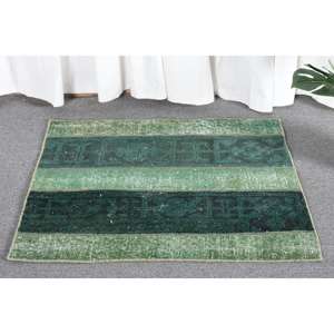 พรมตุรกีโบราณที่ทันสมัยขนแกะสีเขียว2.5ft 2.3 x ทรงสี่เหลี่ยมผืนผ้าขนาดใหญ่สไตล์คลาสสิกสำหรับห้องวัยรุ่น - Product Image 3