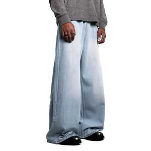 Streetwear <b>Trousers</b> Casual Denim Jeans Washed Fade Wide Leg Jeans <b>for</b> <b>Men</b> Baggy Pants Unisex Oversized <b>Loose</b> Denim Jeans Pants - Product Image 3