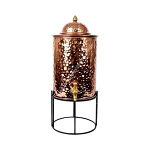 Premium Hammered Copper Beverage <b>Dispenser</b> with Metal Stand Elegant Drink Server <b>for</b> <b>Home</b>, Events, and Special Occasions - Product Image 1