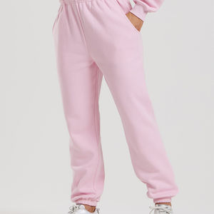 Femmes 100% coton éponge polaire pantalons de survêtement confortable hiver pleine longueur Joggers doux au toucher respirant ample haut lavé - Product Image 1