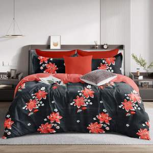 Ensemble de literie Queen Size en microfibre de polyester durable, design géométrique tissé au toucher doux, 3 pièces, design moderne, résistant à la décoloration et aux plis - Product Image 1