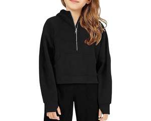 Sweat-shirt à col rond pour femme à demi-zip de haute qualité Wwk, sweat-shirt unisexe à manches longues - Product Image 4