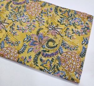 Jaipur 100% Cotton Hand Block Printed Fabric Handmade Traditional Eco Friendly Breathable Handcrafted Block Print Cotton Fabric - Product Image 1