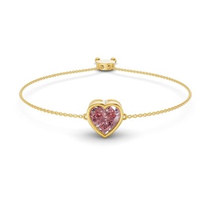Bracelet de mode en or massif 14K avec diamant de laboratoire rose vif en forme de cœur, 0,75 ct, pureté VS, élégant et ludique - Product Image 3