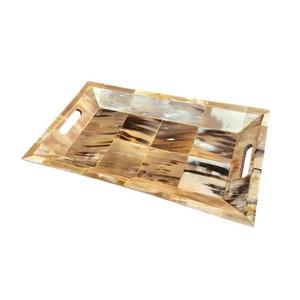 Plateau de service en corne naturelle pour mariage et maison plateau de service en corne polie de haute qualité et brillante pour la vaisselle - Product Image 2