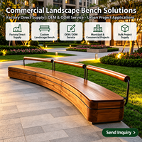 Banc d'extérieur en bois massif courbé en forme de S, design moderne, résistant à l'eau, personnalisé en usine, pour parcs communautaires