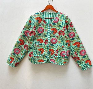 Nouveauté Veste matelassée bohème pour femmes manteaux indiens patchwork faits à la main veste tissée respirante remplie de coton - Product Image 2