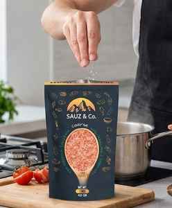 Bolsa de Pie Impresa de Primera Calidad para Sal Rosa del Himalaya Gruesa, Grado Alimenticio, Sal de Roca Gourmet, Marca Sauz & Co, de Fábrica - Product Image 2