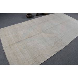 Alfombra turca vintage de 5,5x10,7 pies, estilo bohemio gris, respetuoso con el medio ambiente, Jacquard Technics, respaldo de látex de lana, Patchwork - Product Image 2