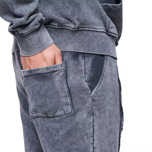 Survêtement pour homme en tissu extensible à lavage acide, confort élevé, vêtements de course, fabrication OEM ODM - Product Image 4