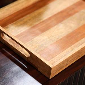 Plateau décoratif en bois au design élégant pour la cuisine, la table à manger, le bureau et la décoration de la maison, plateau de service pour desserts disponible - Product Image 3