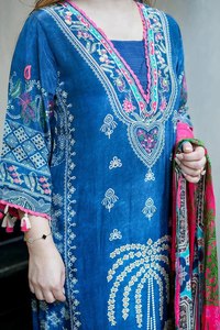 Traje Salwar Tradicional de Alta Calidad, Bordado en Tela de Seda de Primera Calidad, Multicolor, para Fiestas, Venta al por Mayor - Product Image 4